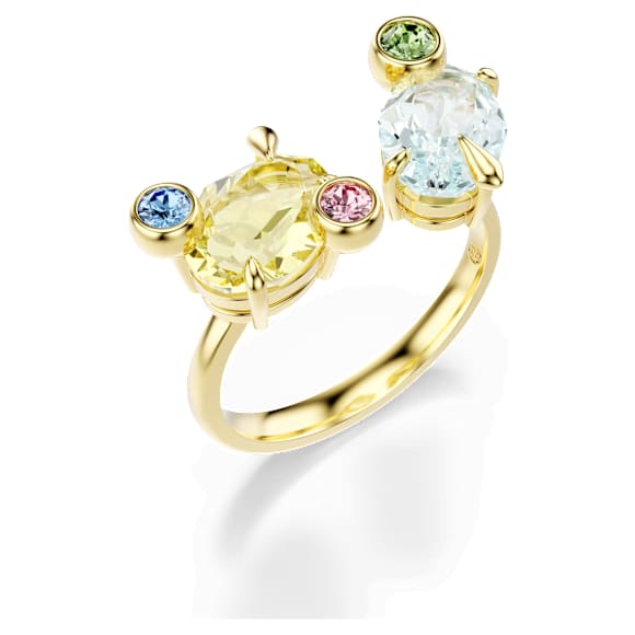 Prstan Gema, Komplet (3), Mešani rezi, Večbarven, V videzu 18-karatnega zlata - Swarovski, 5705812