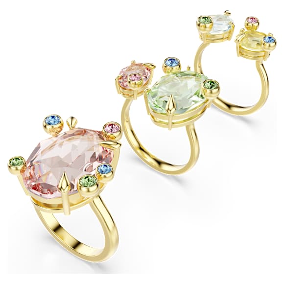 Gema リング, セット(3), ミックスカット, マルチカラー, 18Kゴールドコーティング - Swarovski, 5705813