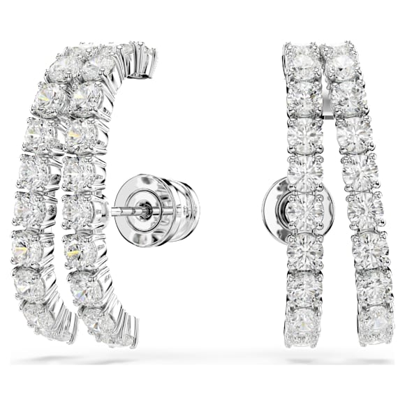 Matrix 이어 커프, 라운드 컷, 화이트, 로듐 플래팅 - Swarovski, 5705835