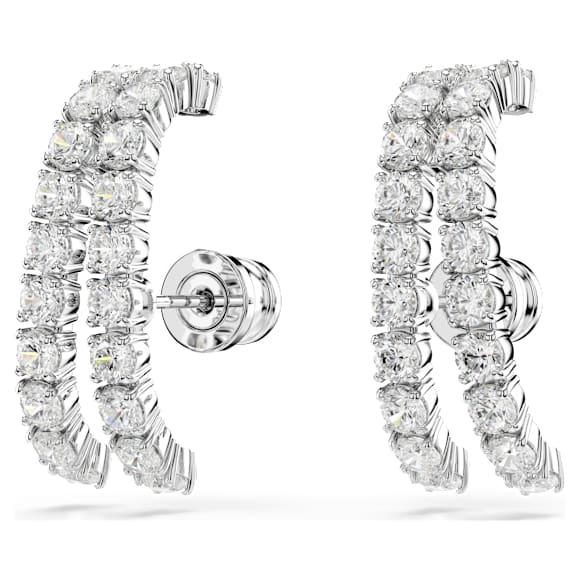 Matrix 이어 커프, 라운드 컷, 화이트, 로듐 플래팅 - Swarovski, 5705835