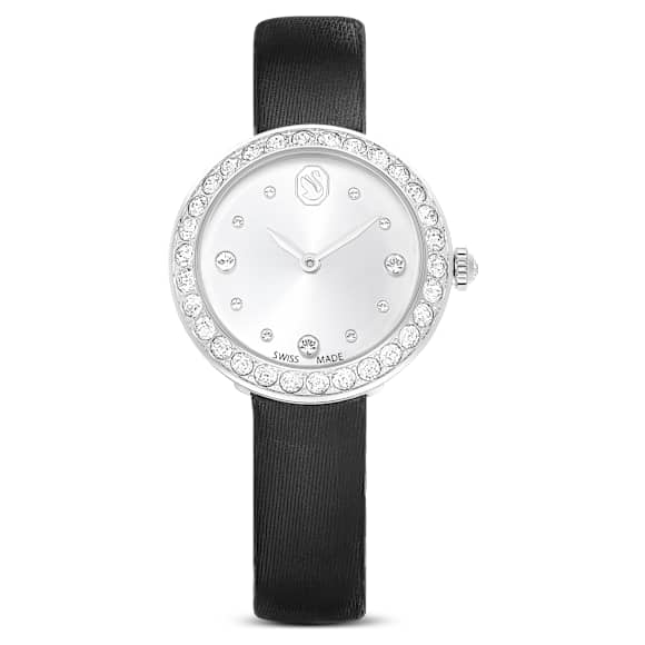 Matrix Tennis watch, Swiss Made, Leather strap, Black, Stainless Steel - Swarovski, 5706663