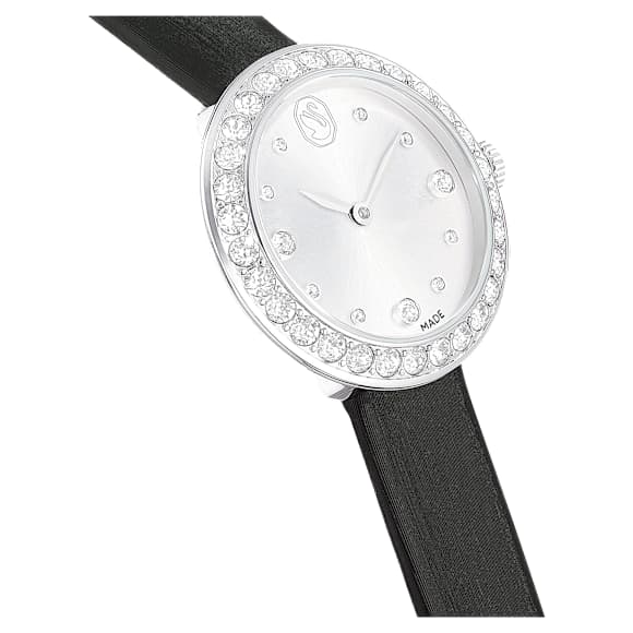 Matrix Tennis watch, Swiss Made, Leather strap, Black, Stainless Steel - Swarovski, 5706663
