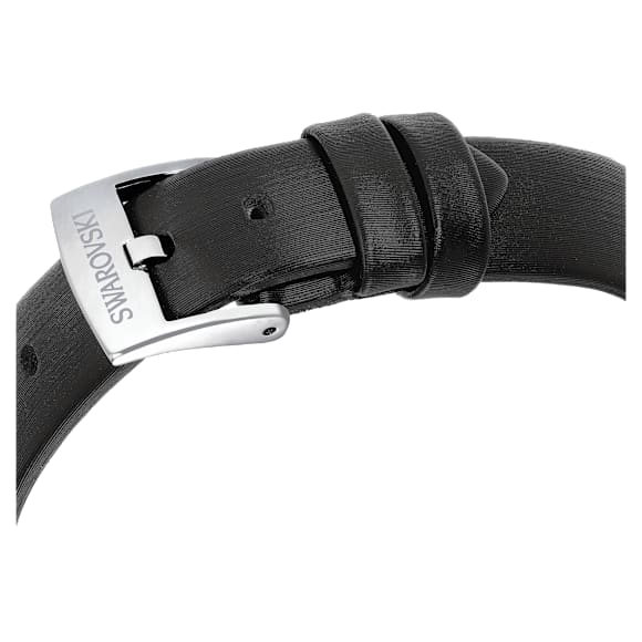 Matrix Tennis watch, Swiss Made, Leather strap, Black, Stainless Steel - Swarovski, 5706663