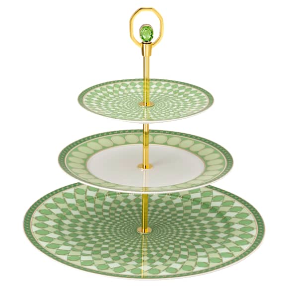 Signum Etajer, Porselen, Büyük boy, Yeşil - Swarovski, 5706881