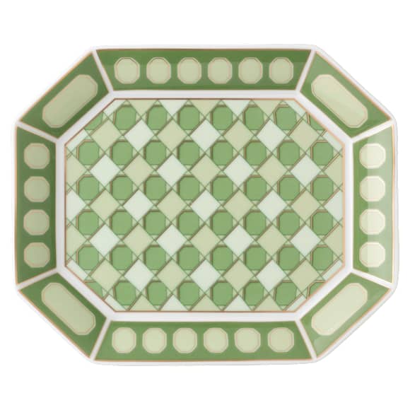 Signum tray, Porcelain, Small, Green - Swarovski, 5706887
