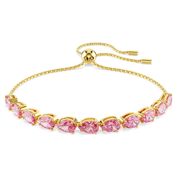 Pulseira Matrix, Lapidação pera, Rosa, Acabamento em ouro de 18 quilates - Swarovski, 5707187