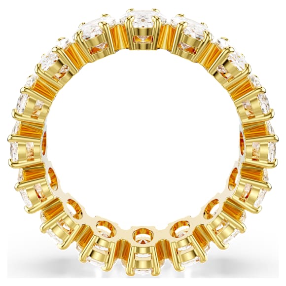 Matrix แหวน, เหลี่ยมเจียระไน Oval, ขาว, เคลือบโทนสีทอง - Swarovski, 5707190