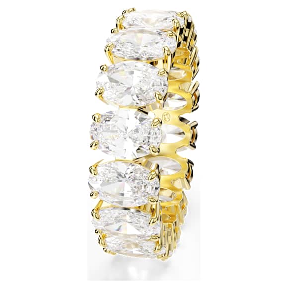 Matrix ring, Oval-slijpvorm, Wit, ‎18k gouden afwerking - Swarovski, 5707192