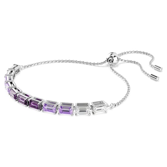 Matrix Tennis Armband, Baguette-Schliff, Violett, Rhodiniert - Swarovski, 5707199