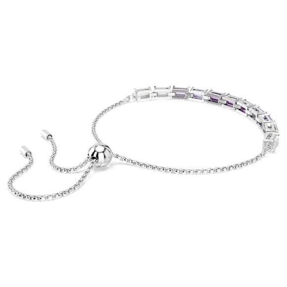 Matrix Tennis Armband, Baguette-Schliff, Violett, Rhodiniert - Swarovski, 5707199