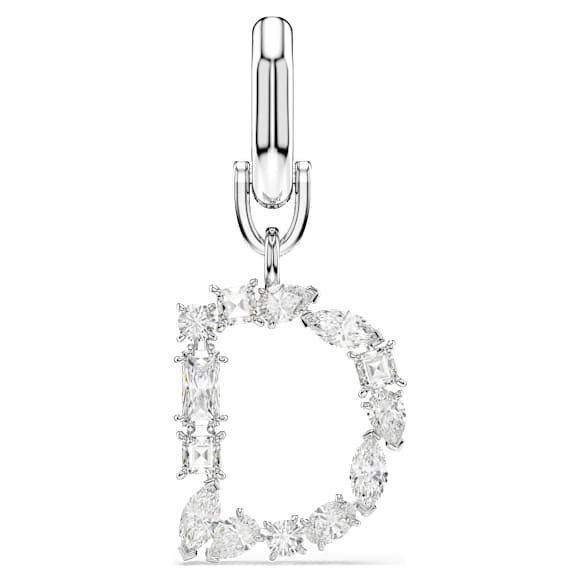 Charm Symbolica, D, Blanc, Métal rhodié - Swarovski, 5707222