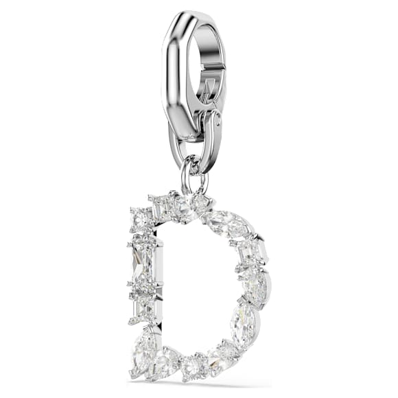 Charm Symbolica, D, Blanc, Métal rhodié - Swarovski, 5707222
