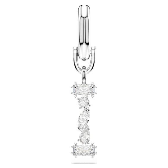 Symbolica charm, I, White, Rhodium plated - Swarovski, 5707223