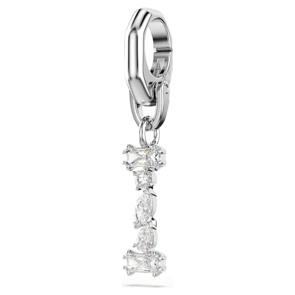 Symbolica charm, I, White, Rhodium plated - Swarovski, 5707223
