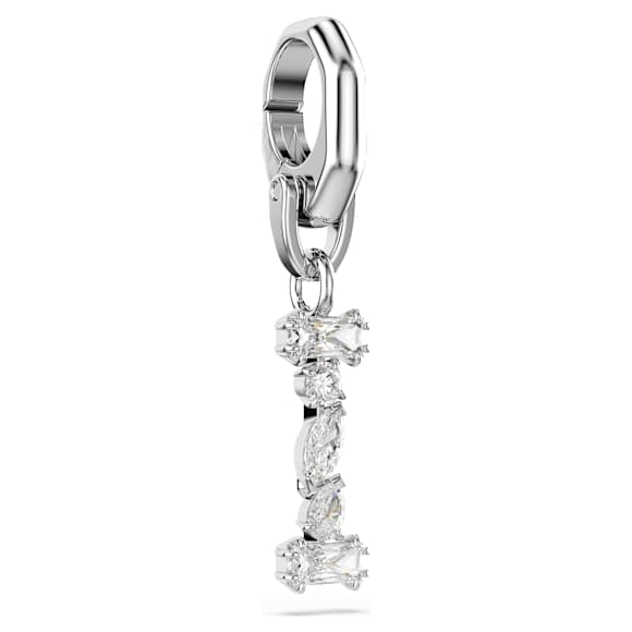 Symbolica charm, I, White, Rhodium plated - Swarovski, 5707223