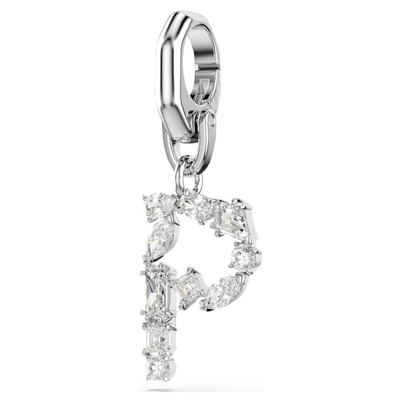 Charm Symbolica, P, Blanc, Métal rhodié - Swarovski, 5707230