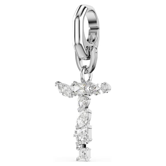 Charm Symbolica, T, Bianco, Placcato rodio - Swarovski, 5707283
