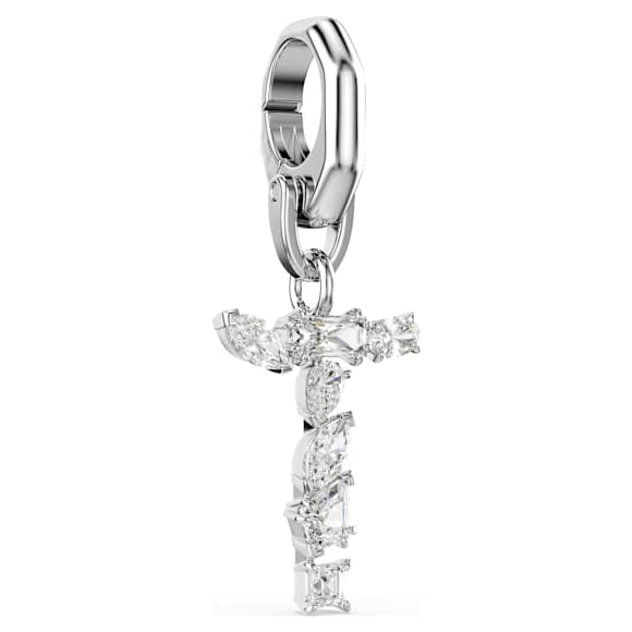 Charm Symbolica, T, Bianco, Placcato rodio - Swarovski, 5707283