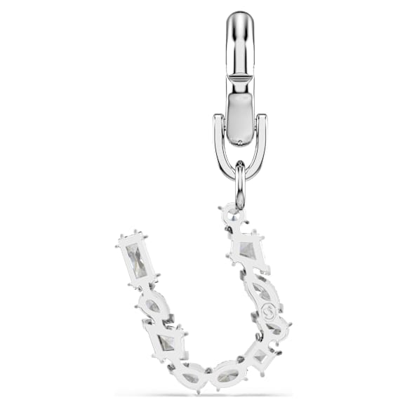 Symbolica charm, U, White, Rhodium plated - Swarovski, 5707284