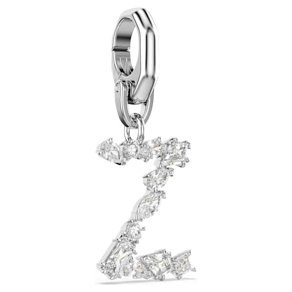 Symbolica charm, Z, White, Rhodium plated - Swarovski, 5707291