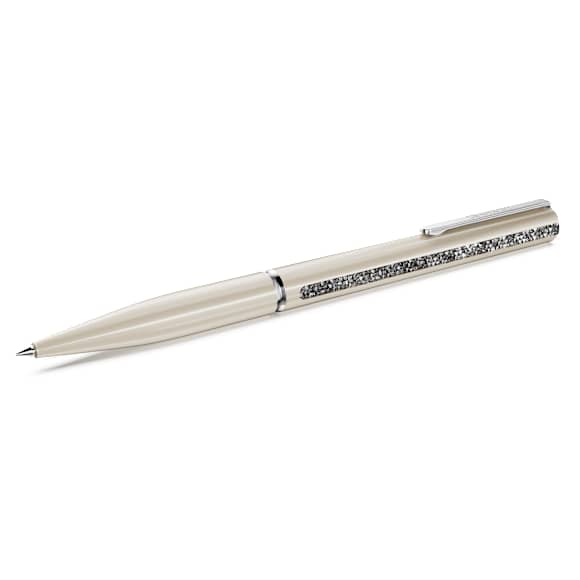 Crystal Shimmer Glide ballpoint pen, Beige, Beige lacquered, Chrome plated - Swarovski, 5707705