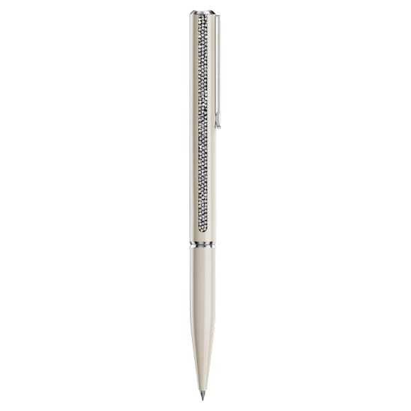 Crystal Shimmer Glide ballpoint pen, Beige, Beige lacquered, Chrome plated - Swarovski, 5707705