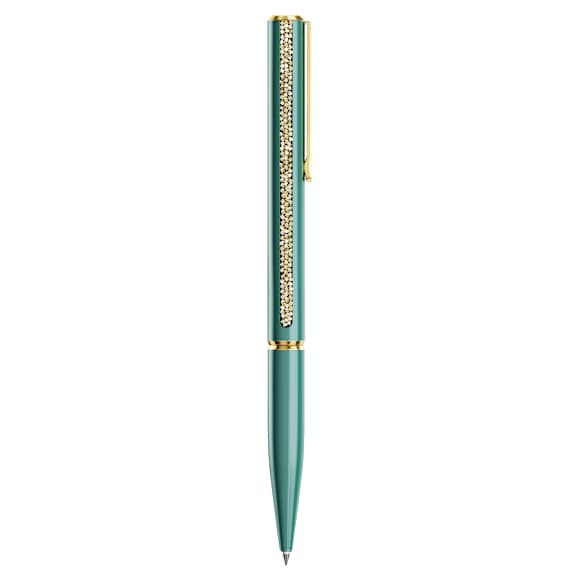 Crystal Shimmer Glide ballpoint pen, Green, Green lacquered, Gold-tone plated - Swarovski, 5707708