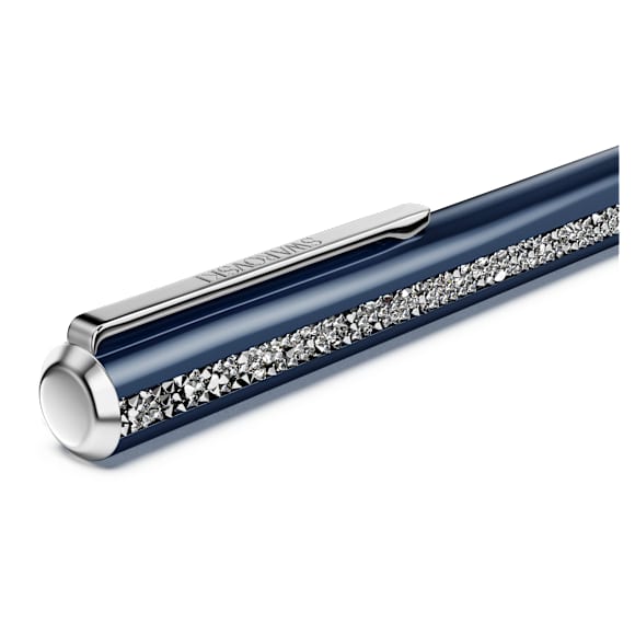 Crystal Shimmer Glide ballpoint pen, Blue, Blue lacquered, Chrome plated - Swarovski, 5707709