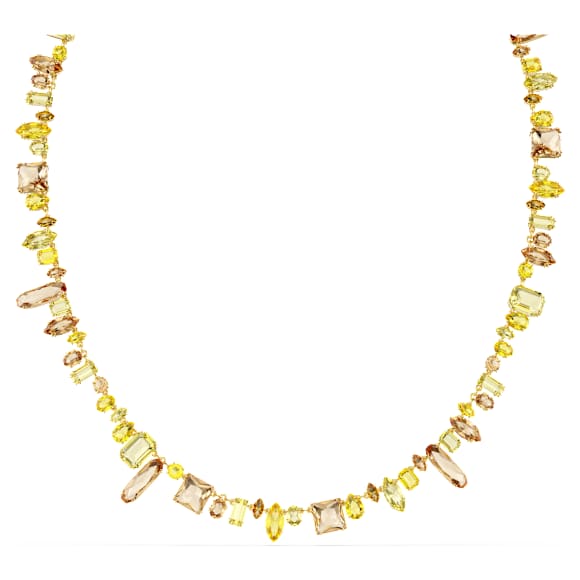 Gema lange Halskette, Verschiedene Schliffe, Gelb, Goldlegierungsschicht - Swarovski, 5708709