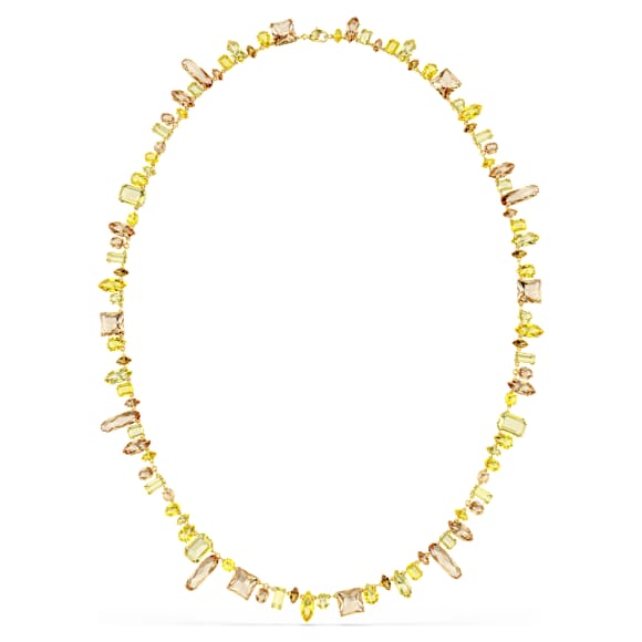 Gema lange Halskette, Verschiedene Schliffe, Gelb, Goldlegierungsschicht - Swarovski, 5708709