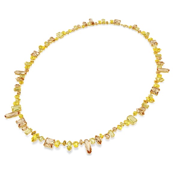 Gema lange Halskette, Verschiedene Schliffe, Gelb, Goldlegierungsschicht - Swarovski, 5708709