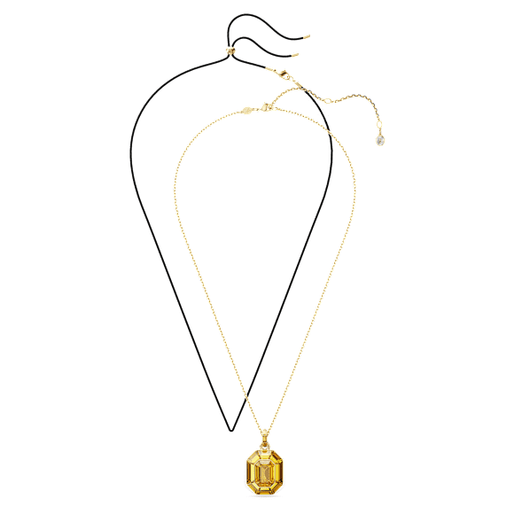 Pingente Lucent, Modelo octagonal, Amarelo, Lacado a dourado - Swarovski, 5708781