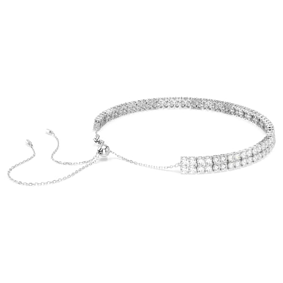 Matrix Choker, Rundslipad, Vit, Rodiumpläterad - Swarovski, 5708936