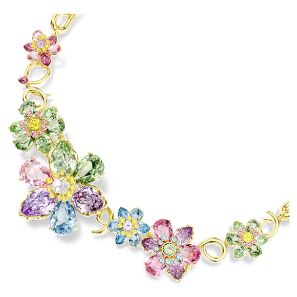 Náhrdelník Idyllia, Různé výbrusy, Květina, Vícebarevný, Povrchová úprava z 18k zlata - Swarovski, 5709030