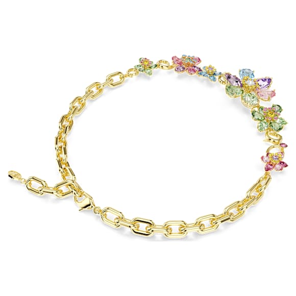 Náhrdelník Idyllia, Různé výbrusy, Květina, Vícebarevný, Povrchová úprava z 18k zlata - Swarovski, 5709030
