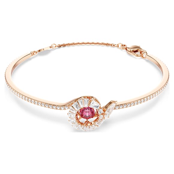 Snake bangle, Mixed cuts, Year of the Snake, Red, 18K rose gold finish - Swarovski, 5709088