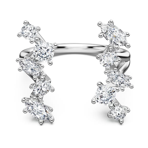 Galaxy open ring, Lab-grown diamonds 1.25 ct tw, Mixed shapes, 18K white gold - Swarovski, 5709118
