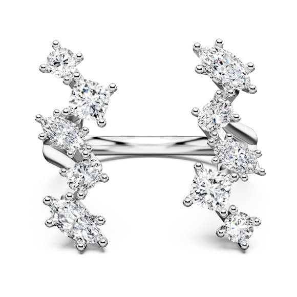 Galaxy open ring, Lab-grown diamonds 1.25 ct tw, Mixed shapes, 18K white gold - Swarovski, 5709118