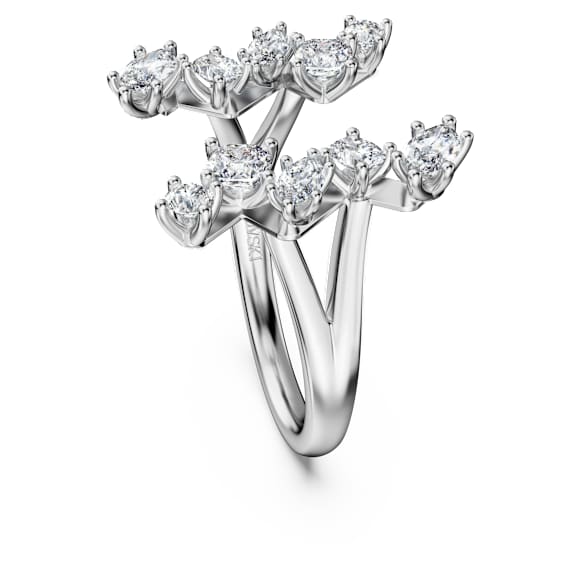 Galaxy open ring, Lab-grown diamonds 1.25 ct tw, Mixed shapes, 18K white gold - Swarovski, 5709118