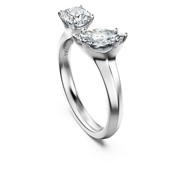 Galaxy open ring, Lab-grown diamonds 1 ct tw, Mixed shapes, 18K white gold - Swarovski, 5709166