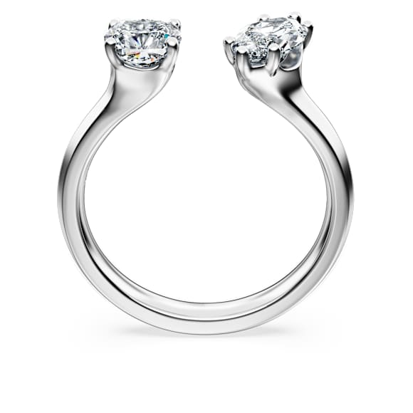 Galaxy open ring, Lab-grown diamonds 1 ct tw, Mixed shapes, 18K white gold - Swarovski, 5709166