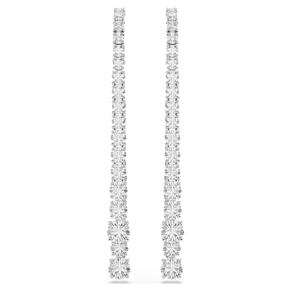 Matrix csepp alakú fülbevaló, Átmenetes Körmetszés, Fehér, Ródium bevonattal - Swarovski, 5709257