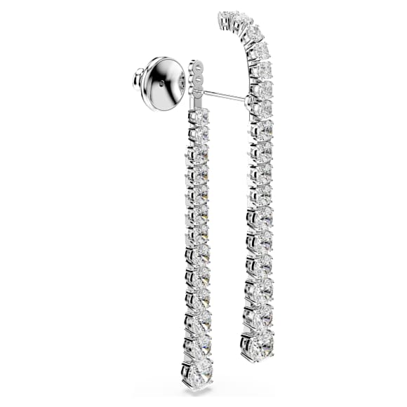 Matrix csepp alakú fülbevaló, Átmenetes Körmetszés, Fehér, Ródium bevonattal - Swarovski, 5709257