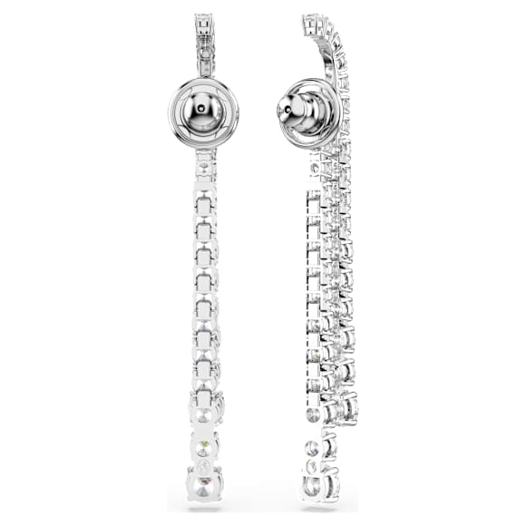 Matrix csepp alakú fülbevaló, Átmenetes Körmetszés, Fehér, Ródium bevonattal - Swarovski, 5709257