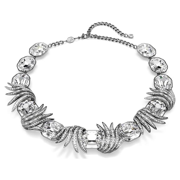 Náhrdelník The Vienna Collection, Pírko, Bílá, Pokoveno rutheniem - Swarovski, 5709259
