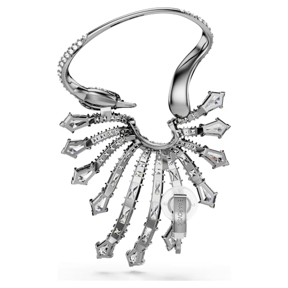 Orecchino ear cuff The Vienna Collection, Cigno, Bianco, Placcato rutenio - Swarovski, 5709266