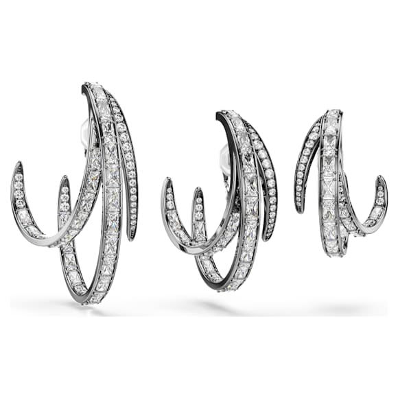 The Vienna Collection Ohrspangen Set (3), Feder, Rutheniert - Swarovski, 5709267