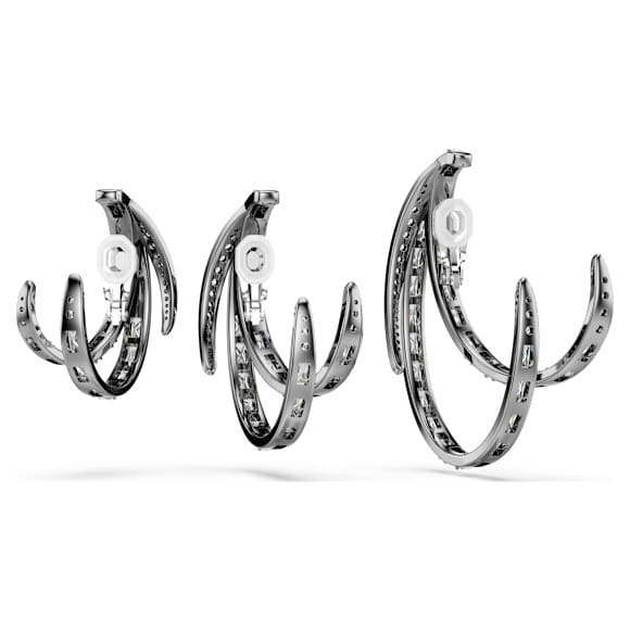 The Vienna Collection Ohrspangen Set (3), Feder, Rutheniert - Swarovski, 5709267