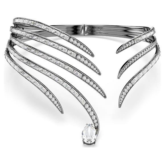 The Vienna Collection choker, Feather, White, Ruthenium plated - Swarovski, 5709270