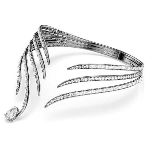 The Vienna Collection choker, Feather, White, Ruthenium plated - Swarovski, 5709270